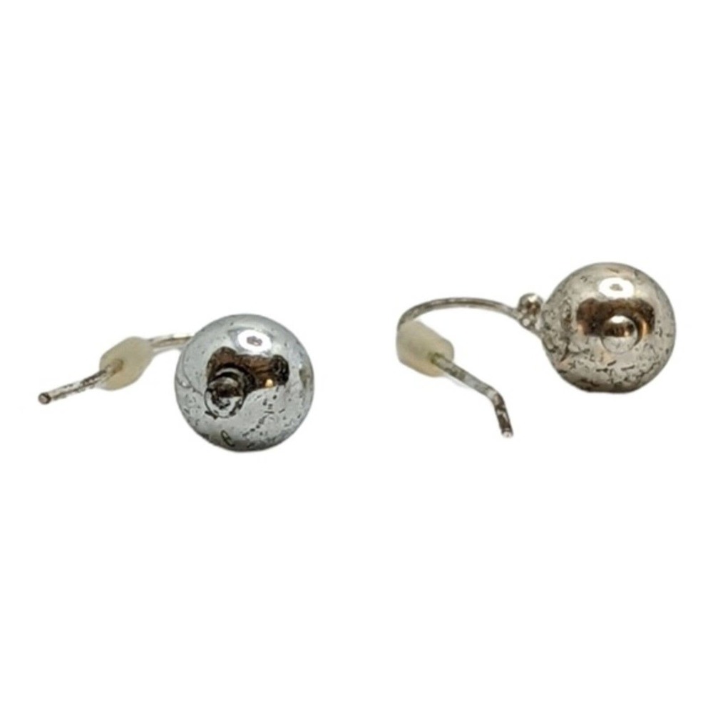 Silver ball pierced earrings